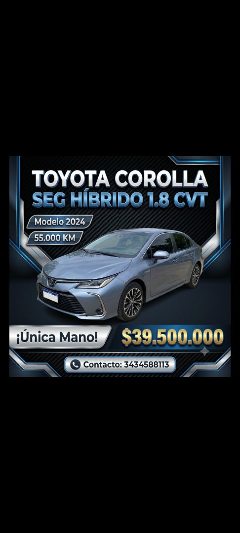 Toyota Corolla SEG Híbrido 2024 - Venta Única