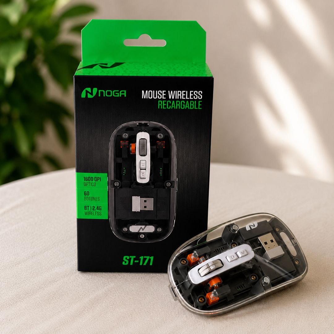 Mouse Inalámbrico Dual BT + 2.4GHz Recargable